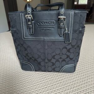 Coach Black Leather Tote Bag
